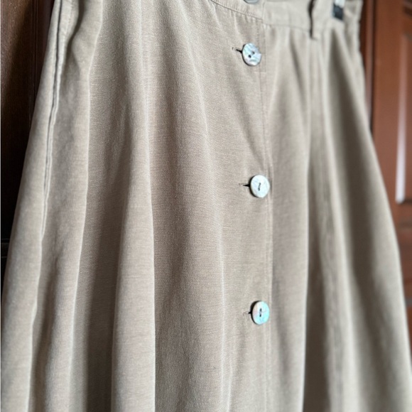 Orvis Dresses & Skirts - Vintage Orvis Silk Button Skirt in Classic Tan